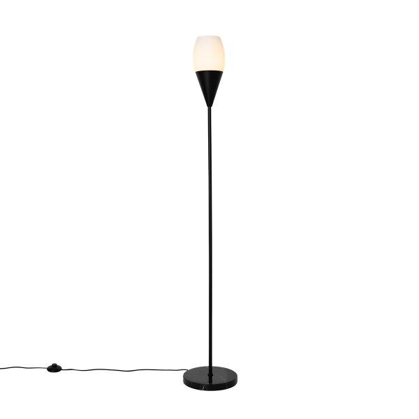 Modern állólámpa fekete opálüveggel - Drop