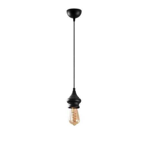 Mennyezeti lámpa, fém, állítható kábellel, fekete - UNE - Butopêa