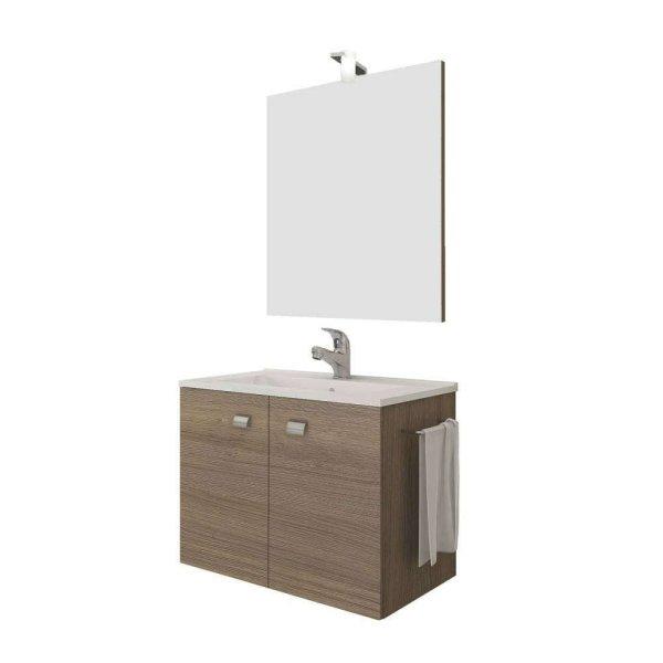 Fürdőszoba szekrény + mosdókagyló + tükör, Savini Due Zaffiro, tölgy, 61
x 36 x 115