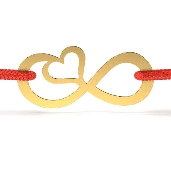 Infinity modell sárga arany karkötő szívvel