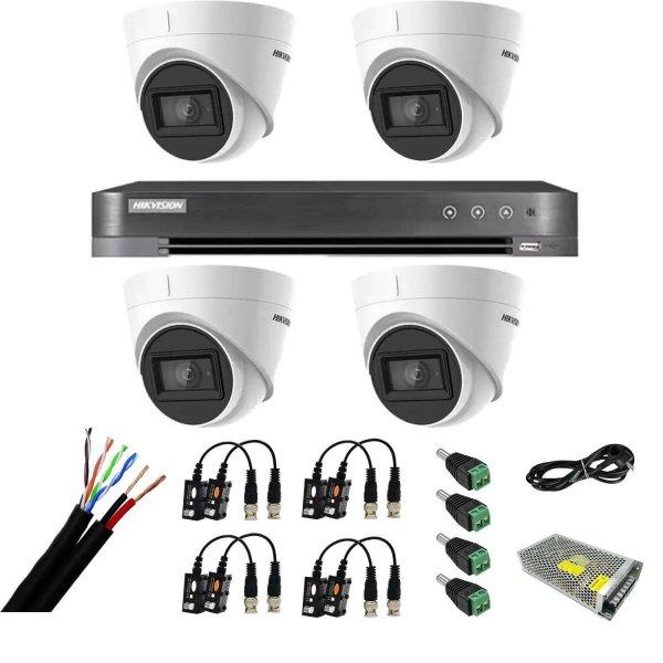 Hikvision 4 kamerás beltéri 4 az 1-ben, 8 MP, 2.8, IR 60m objektív, 4
csatornás 4K 8 MP DVR, tartozékok