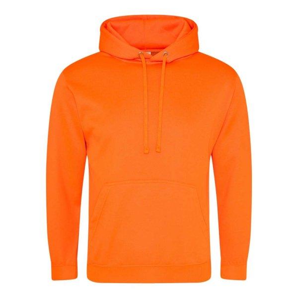 Just Hoods élénk színű unisex kapucnis pulóver AWJH004, Electric Orange-M