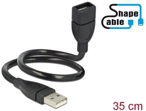 DeLock USB 2.0 Type-A male > USB 2.0 Type-A female ShapeCable 0,35m