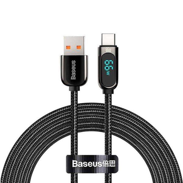 Baseus kijelzőkábel USB Type-C-hez, 66W, 1m (fekete)