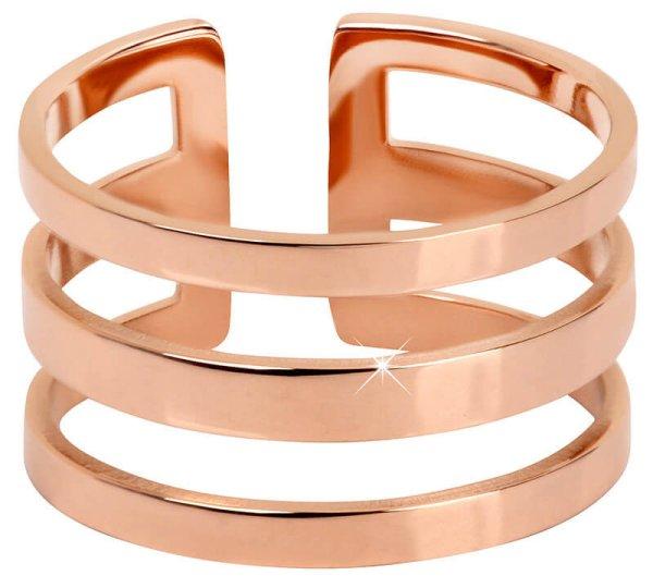 Troli Stílusos rózsaszín aranyozott hármas acél
gyűrű