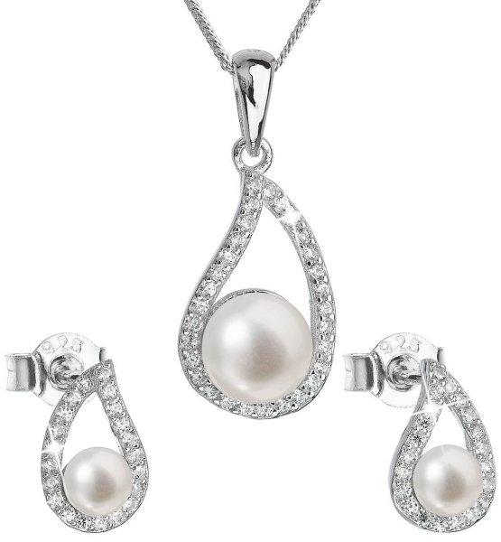 Evolution Group Luxus ezüst ékszerkészlet valódi
gyöngyökkel Pavona 29027.1 (fülbevaló, lánc,
medál)