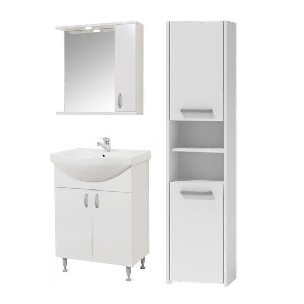 Ikeany 60 fürdőszobai alsószekrény mosdóval Oglio60 tükrös szekrénnyel
Luna S40 magas szekrénnyel