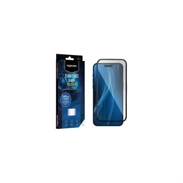 MyScreen Diamond Glass Ultra Tempered Glass Edge teljes képernyős edzett üveg
fekete kerettel iPhone 15 Pro Max
