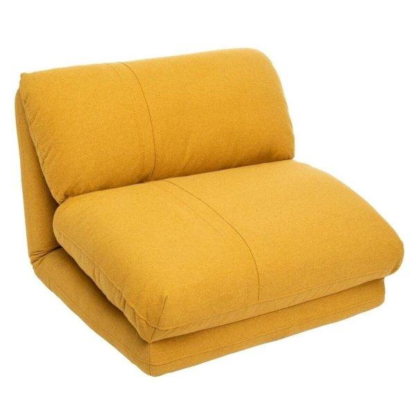 Alacsony fotel, ággyá alakítható, sárga - COMFY - Butopêa