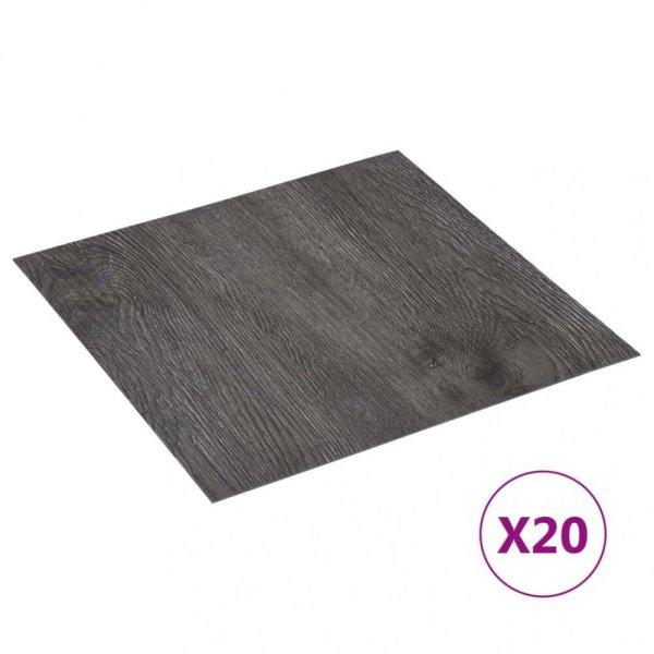 vidaXL 20 db barna öntapadó PVC padlólap 1,86 m²