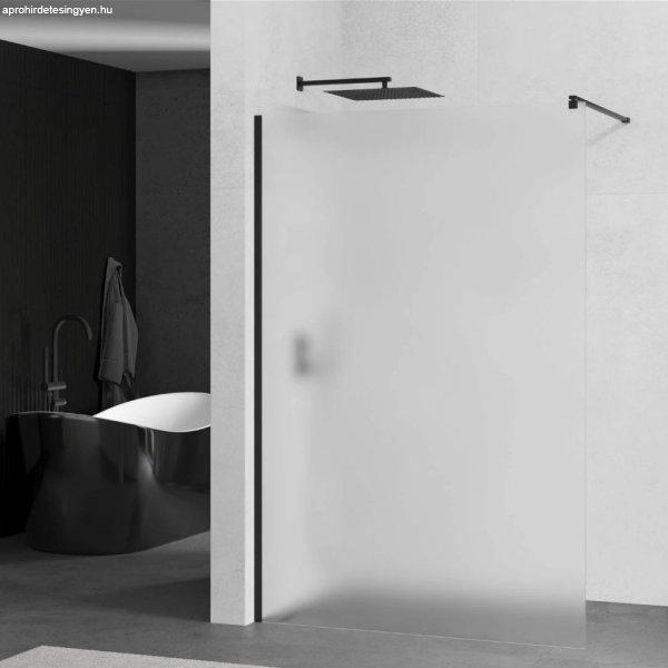 Mexen Kioto walk-in zuhanyfal - tejüveg / fekete profil - 80 cm
(800-080-101-70-30)