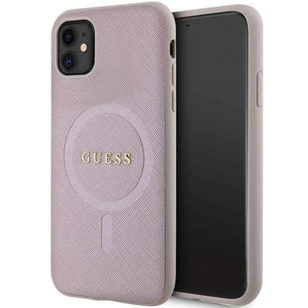 Guess GUHMN61PSAHMCP tok iPhone 11 / Xr telefonhoz - rózsaszín Saffiano
MagSafe