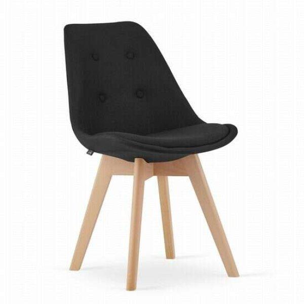 Konyha/nappali szék, Mercaton, Nori, textil, fa, fekete, 48.5x54x84 cm