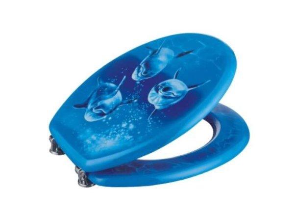 Kermix univerzális MDF WC ülőke - Delfinek #kék