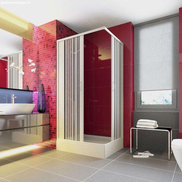 Luana 7090 zuhanykabin, harmonikus ajtók, fürdőkád nélkül, PVC anyag,
70x90cm