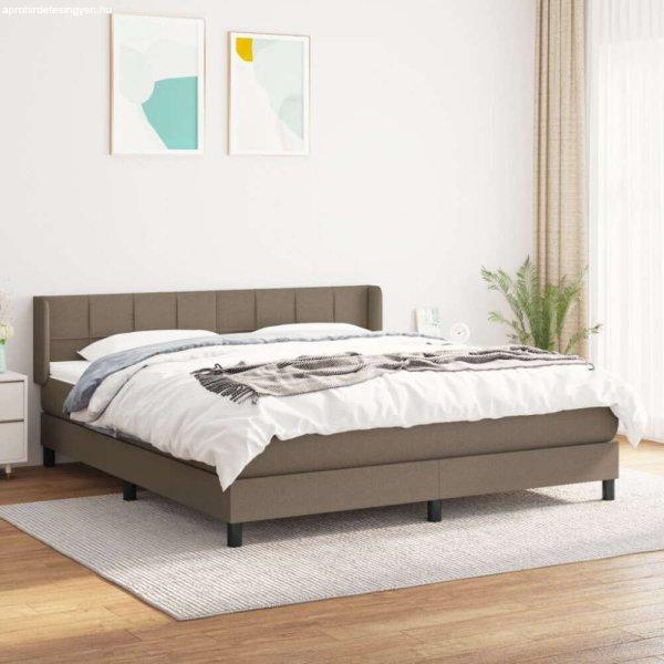 tópszínű szövet rugós ágy matraccal 160 x 200 cm