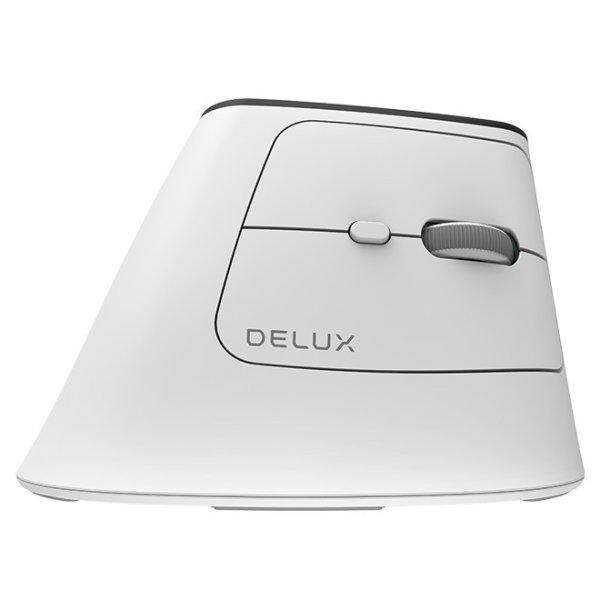 Delux MV6 Vezeték nélküli vertikális egér, DB BT+2.4G (fehér)
