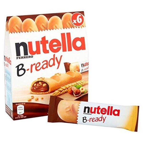 Nutella B-Ready 132G T6-Db (Ropogós ostya kakaós mogyorókrémmel és
búzakészítménnyel töltve 6 x 22 g)