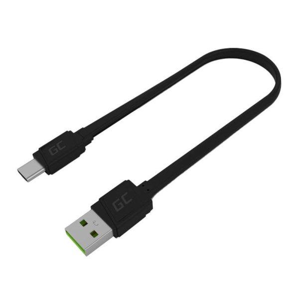 kábel USB - USB-C Green Cell GCmatte, 25cm, with Ultra Charge, QC 3.0