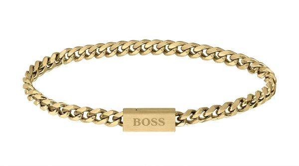Hugo Boss Időtálló aranyozott acél karkötő Chain
for Him 1580172 19 cm