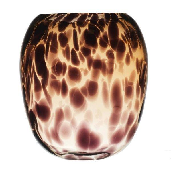 Üveg váza barna, 20 cm – LEOPARD - Butopêa