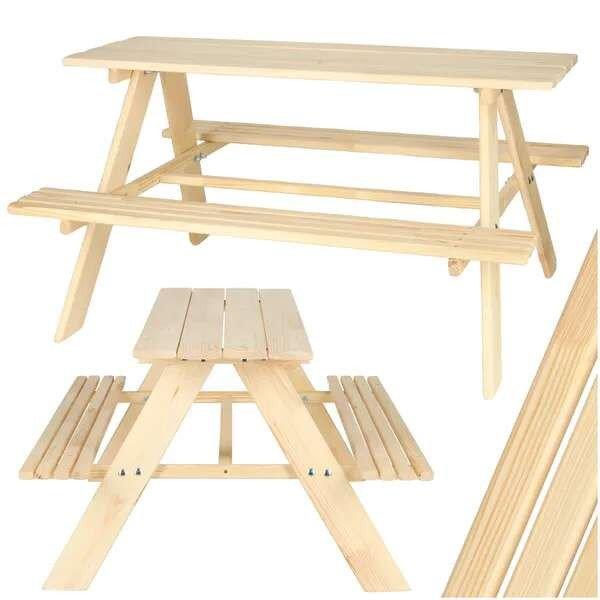 Fából készült gyermek kerti pad asztal 92 x 78 x 52cm