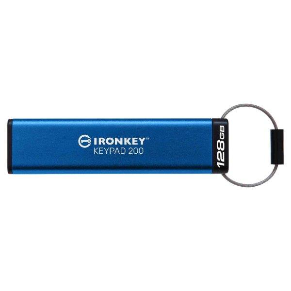 Kingston Technology IronKey Keypad 200 USB flash meghajtó 128 GB USB C-típus
3.2 Gen 1 (3.1 Gen 1) Kék (IKKP200C/128GB)