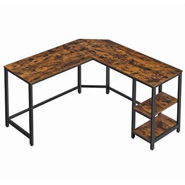 Rusztikus barna íróasztal 138 x 138 x 76 cm