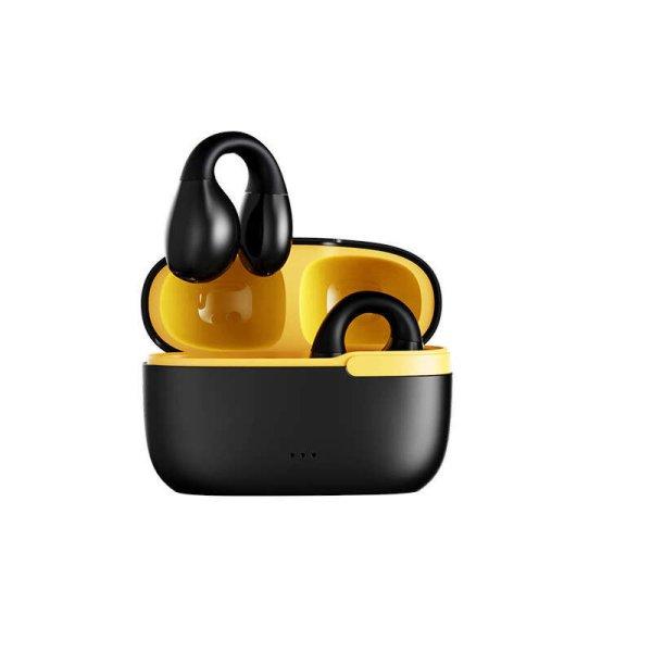 Remax Bluetooth Fülhallgató, beépített mikrofonnal, headset töltő
dokkoló, Bluetooth v5.3, sárga-fekete