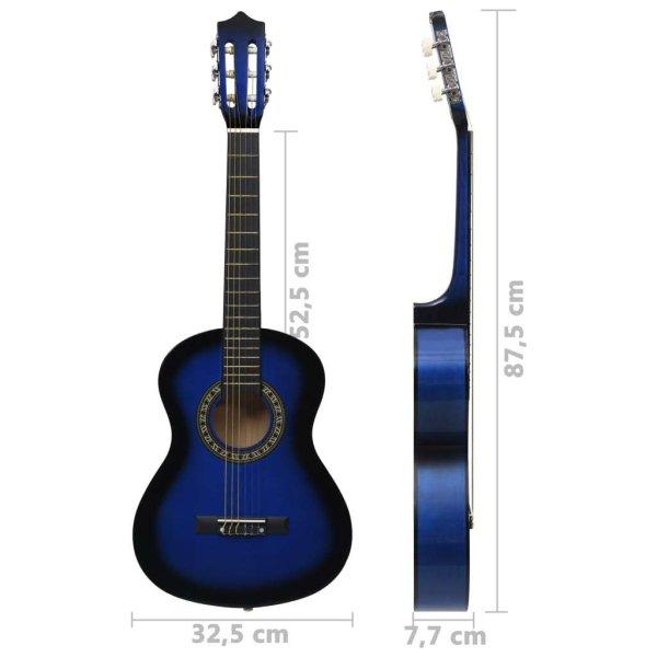 vidaXL 8 darabos kék klasszikus gitár kezdőkészlet 1/2 34