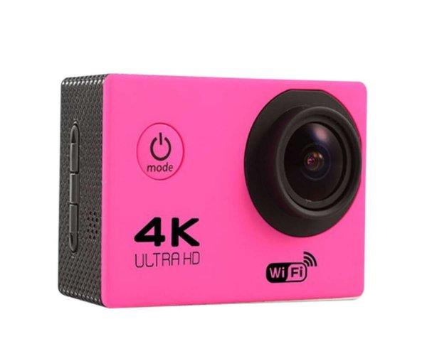 WiFi-s Akciókamera, H10, 12MP sportkamera, FullHD video/60FPS, max.64GB TF
Card, 30m-ig vízálló, A+ 170°, rózsaszín