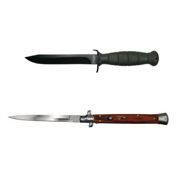 Vadászkés készlet 29 cm és automata kés IdeallStore®, rozsdamentes acél,
fedél mellékelve