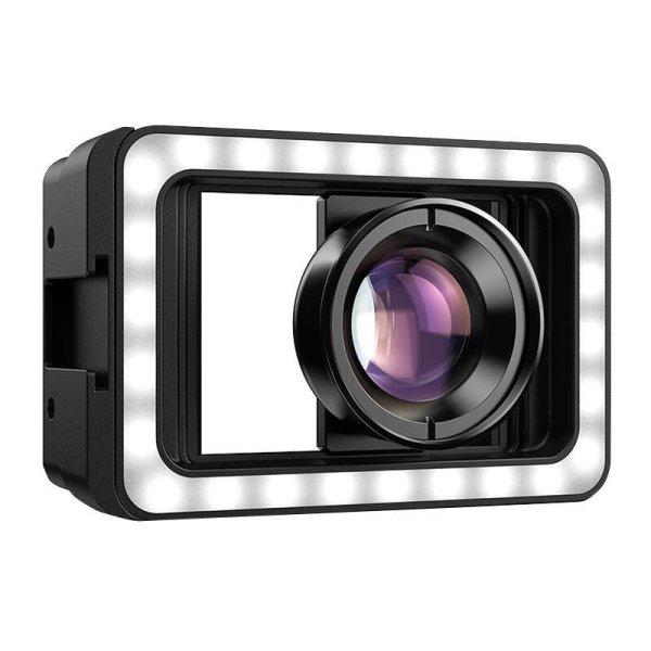 Mobile lens APEXEL APL-HB100FL23 100mm macro with LED (black)