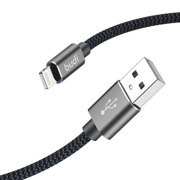 USB-A – Lightning kábel Budi 206L/2M 2,4A 2M (fekete)