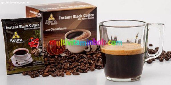 Ayura Herbal Black Coffe instant Fekete gyógykávé, ganodermával, 10
tasak/doboz