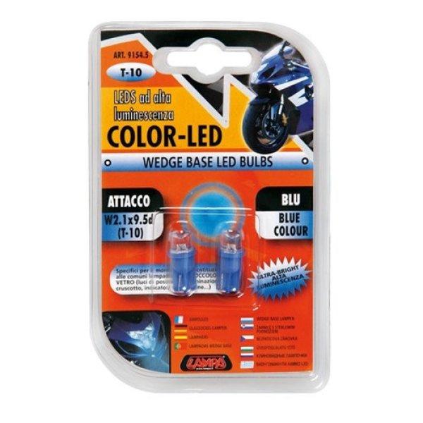 Lampa LED izzó párban, kék fénnyel - 12V - T10