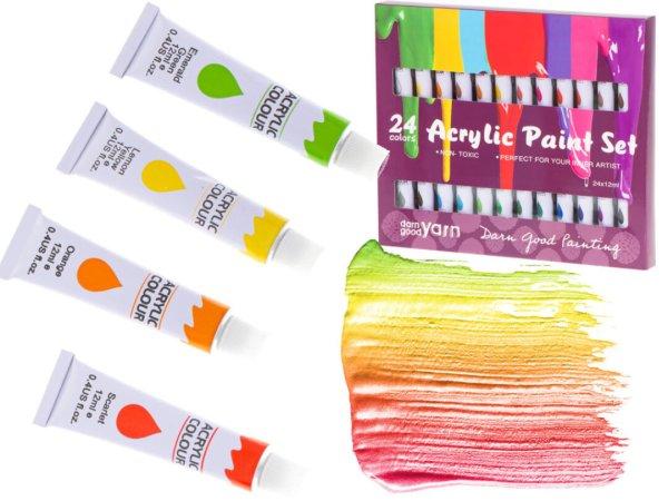 24 színű akril festék készlet