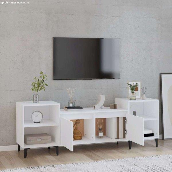 Fehér szerelt fa tv-szekrény 160 x 35 x 55 cm