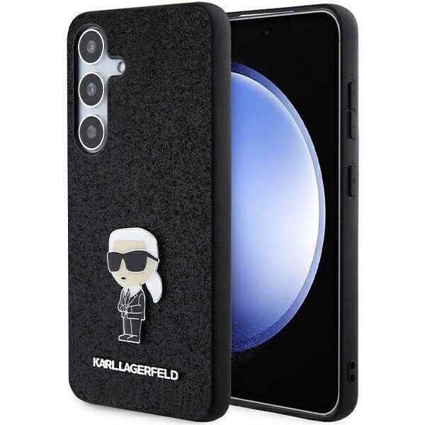 Karl Lagerfeld Fixed Glitter Ikonik Logo Metal Pin tok Samsung Galaxy S24 Plus -
fekete