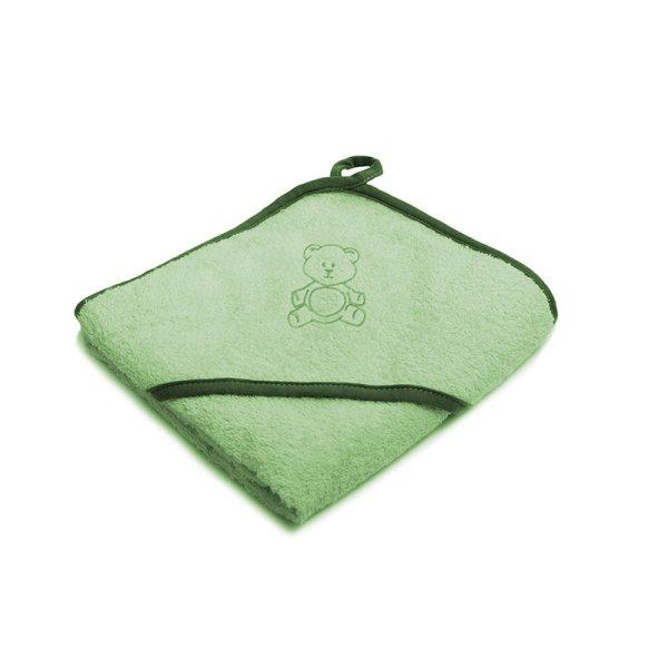Fürdőlepedő hímzett 110×110 - Zöld/Maci (Több minta)