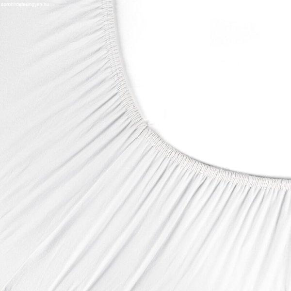 Jersey4 pamut gumis lepedő Fehér 220x200 cm + 30 cm