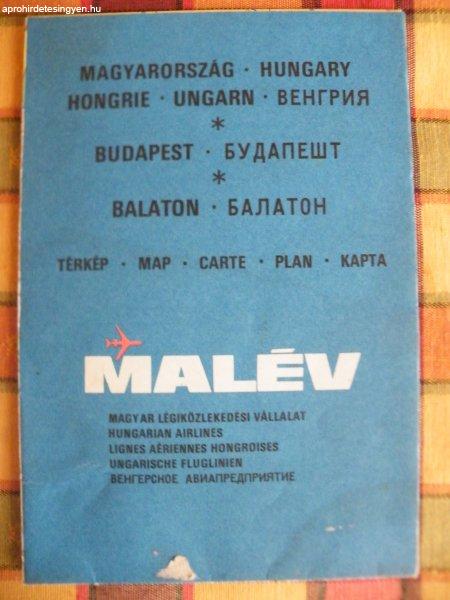 Malév térkép - Tartalmazza:Budapest belső részeit, Bala