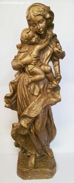 Arany Madonna a gyermekével. Rusztikus felületű zsírkős