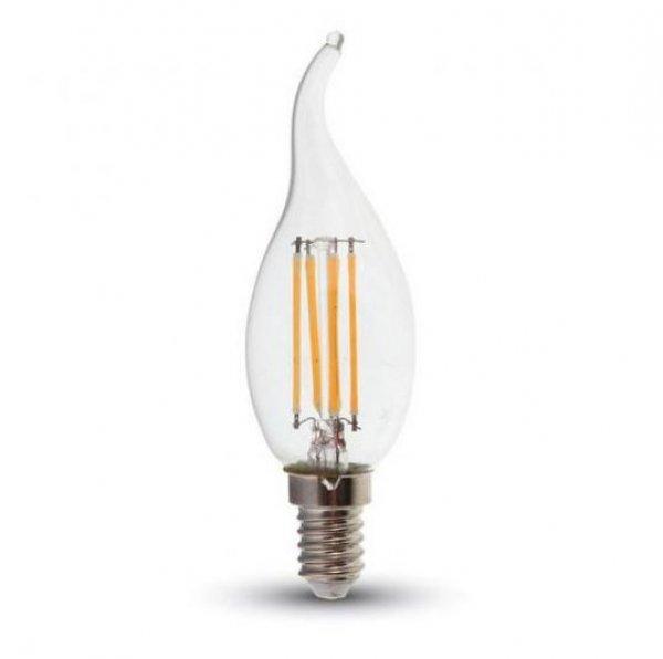 4W E14 LED filament szélfújta gyertya égő meleg fehér
fényerőszabályozható