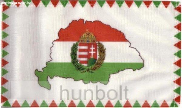 Farkasfogas nemzeti színű Nagy- Magyarországos koszorús címeres zászló 60
X 90 cm