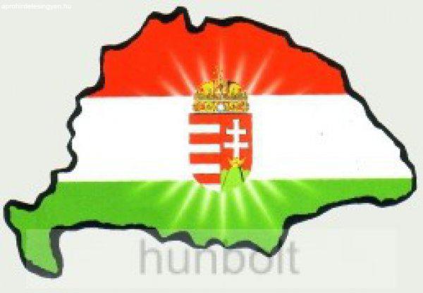Címeres hűtőmágnes Nagy-Magyarország körvonallal 14x8,5 cm