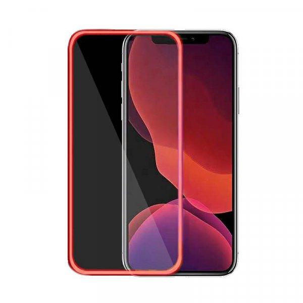Fluoreszkáló Apple iPhone 12 Mini 2020 (5.4) előlapi üvegfólia piros