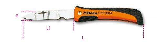 Beta 1777BM Behajtható pengéjű kábelblankoló kés, penge nemesacélból, a
kábelek csupaszításához