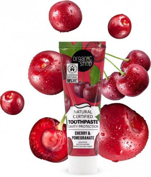 Organic Shop Minősített szuvasodás elleni fogkrém cseresznyével és
gránátalmával 100g