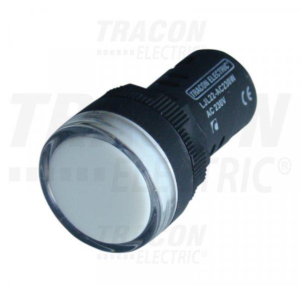 LED-es jelzőlámpa, fehér 24V AC/DC, d=22mm